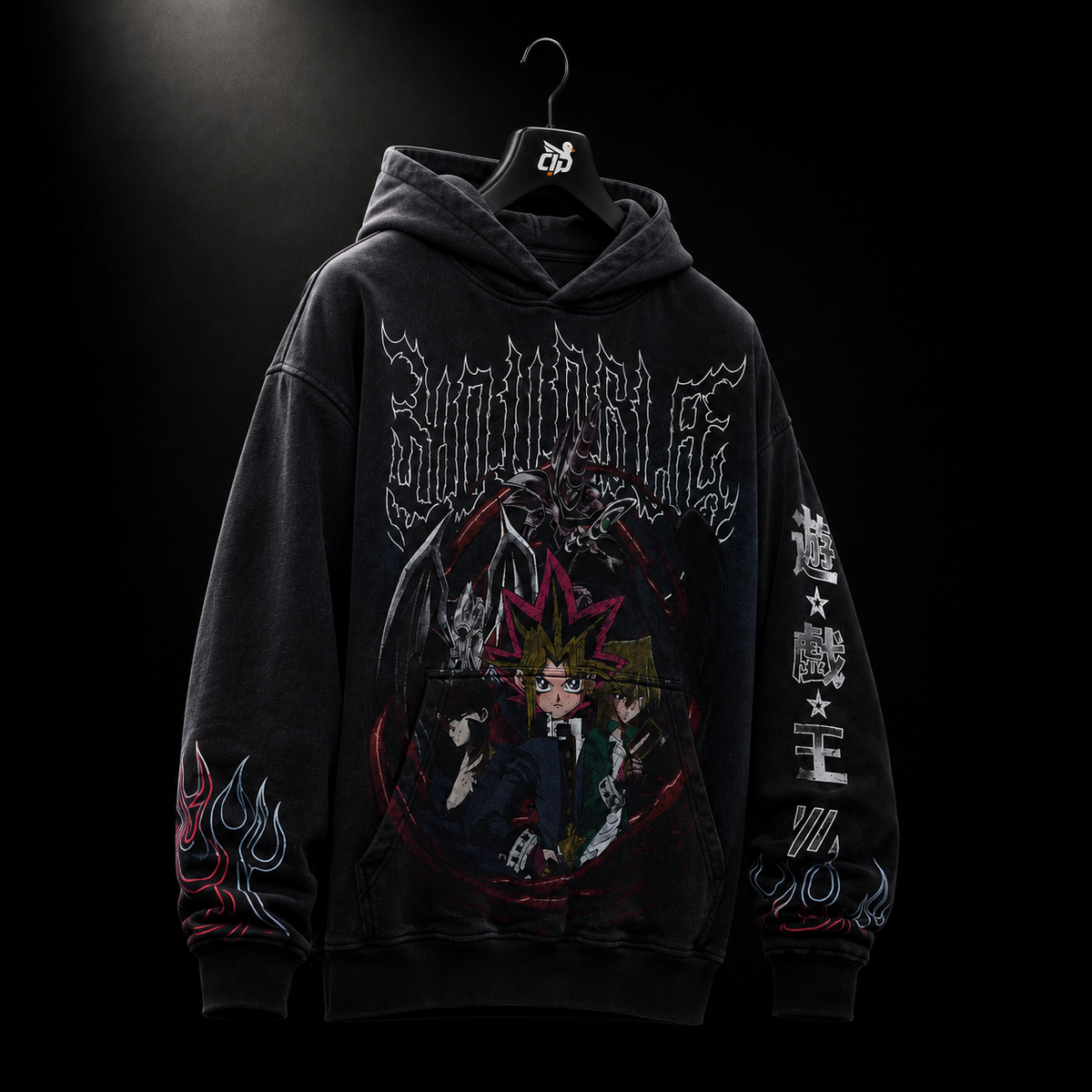 YoungLA 5008 Yu-Hi-Oh! Hoodies Duelist Trio, vista completa — Crazy!Duck Hype