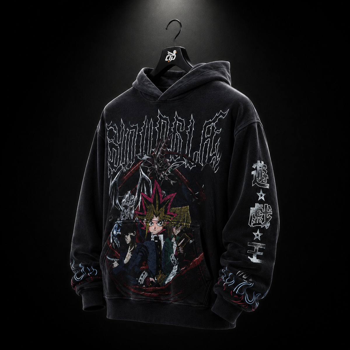 YoungLA 5008 Yu-Hi-Oh! Hoodies Duelist Trio, vista trasera — Crazy!Duck Hype
