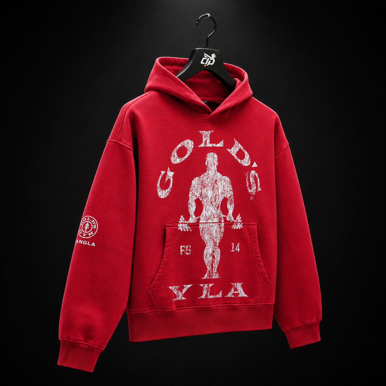YoungLA 5161 Golds Gym Classic Pullovers Red, vista completa — Crazy!Duck Hype