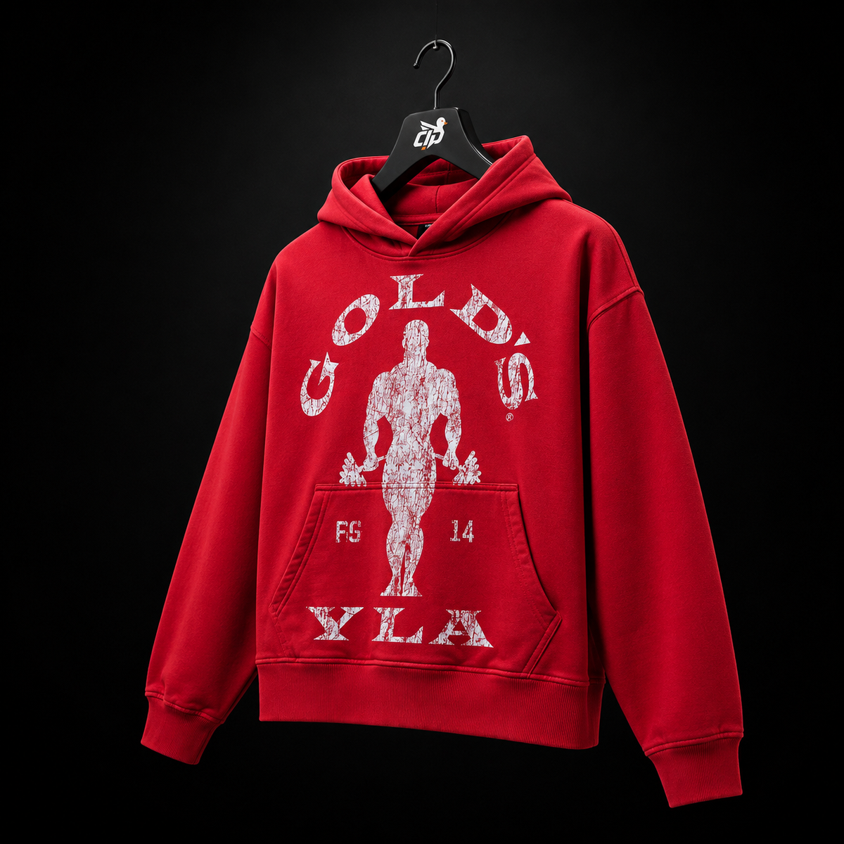 YoungLA 5161 Golds Gym Classic Pullovers Red, vista trasera — Crazy!Duck Hype