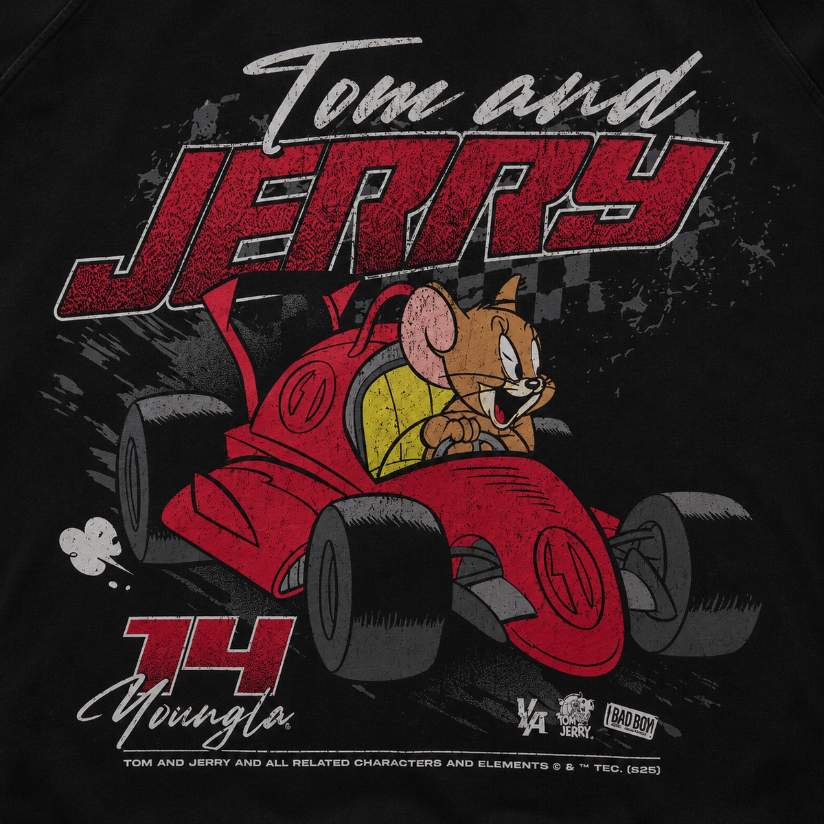 YoungLA 5179 Tom & Jerry Zipup Jerry Kart, detalle de estampado — Crazy!Duck Hype