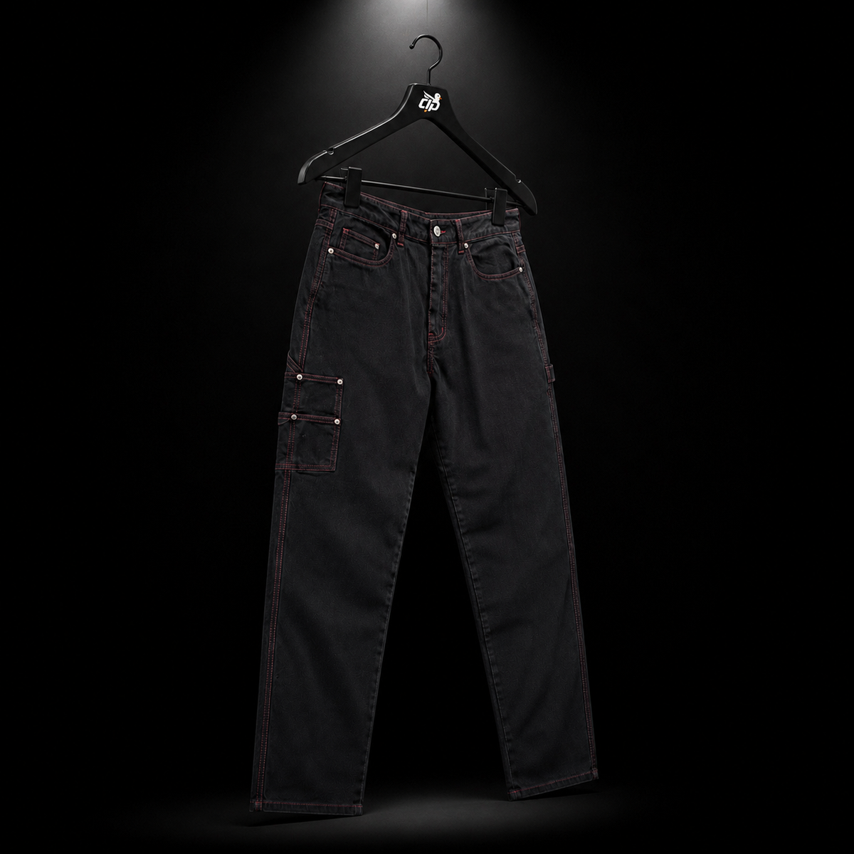 YoungLA 611 Baggy Ass Jeans Black, vista completa — Crazy!Duck Hype