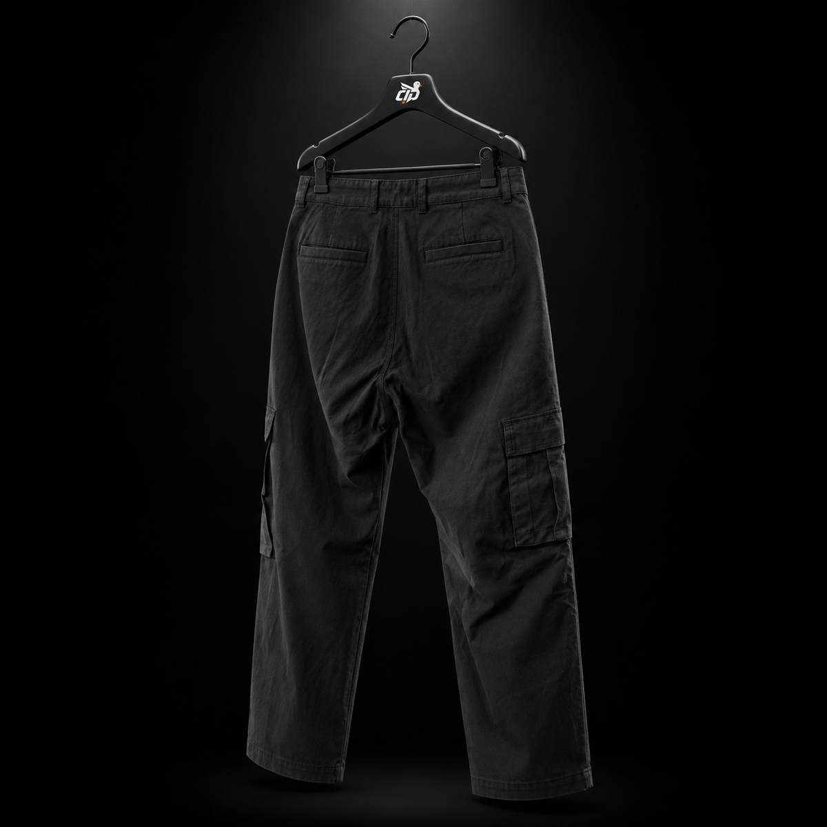 YoungLA 627 Classic Cargo Pants Black, vista trasera — Crazy!Duck Hype