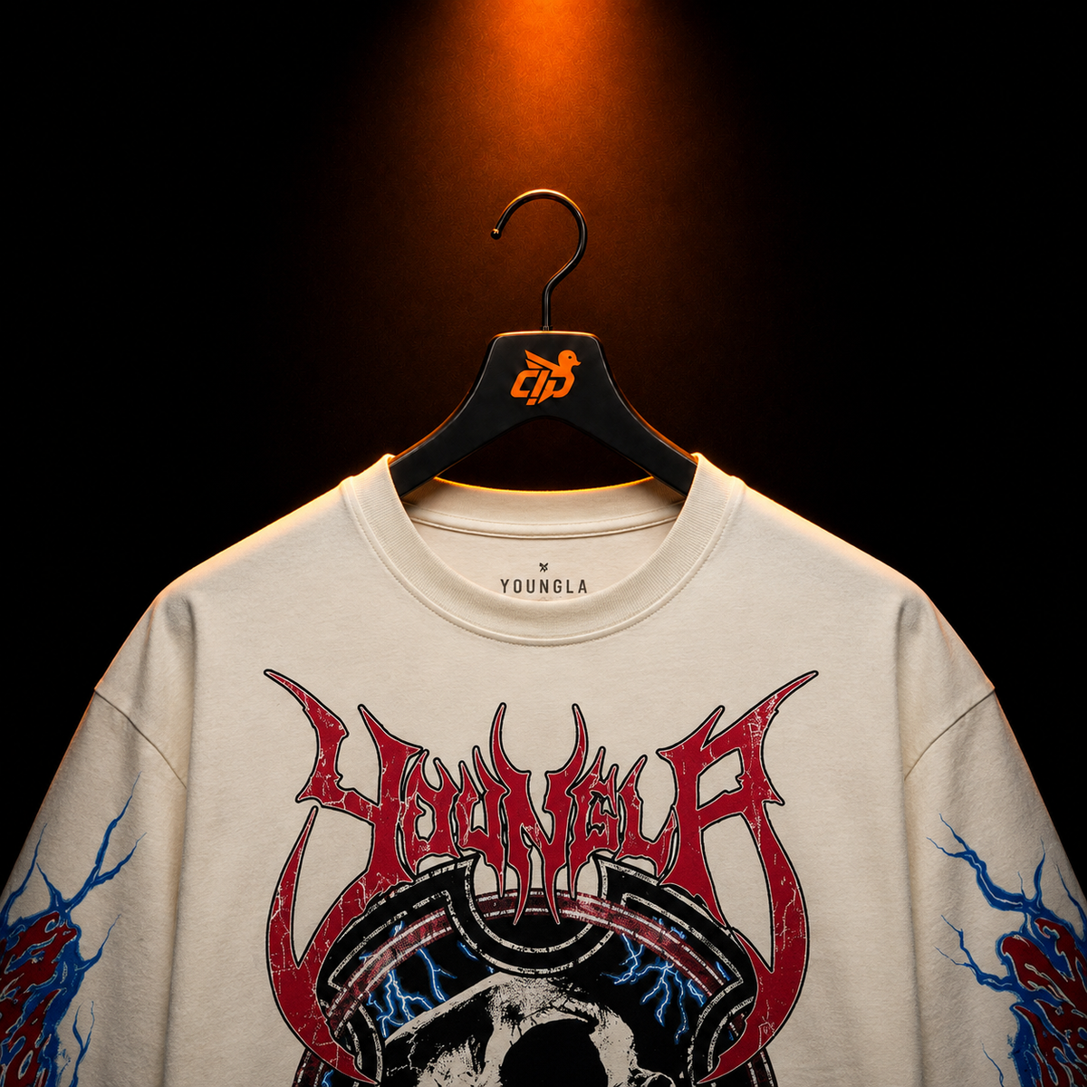 YoungLA 8012 Outcast Longsleeves Beige con presentación de producto — Crazy!Duck Hype