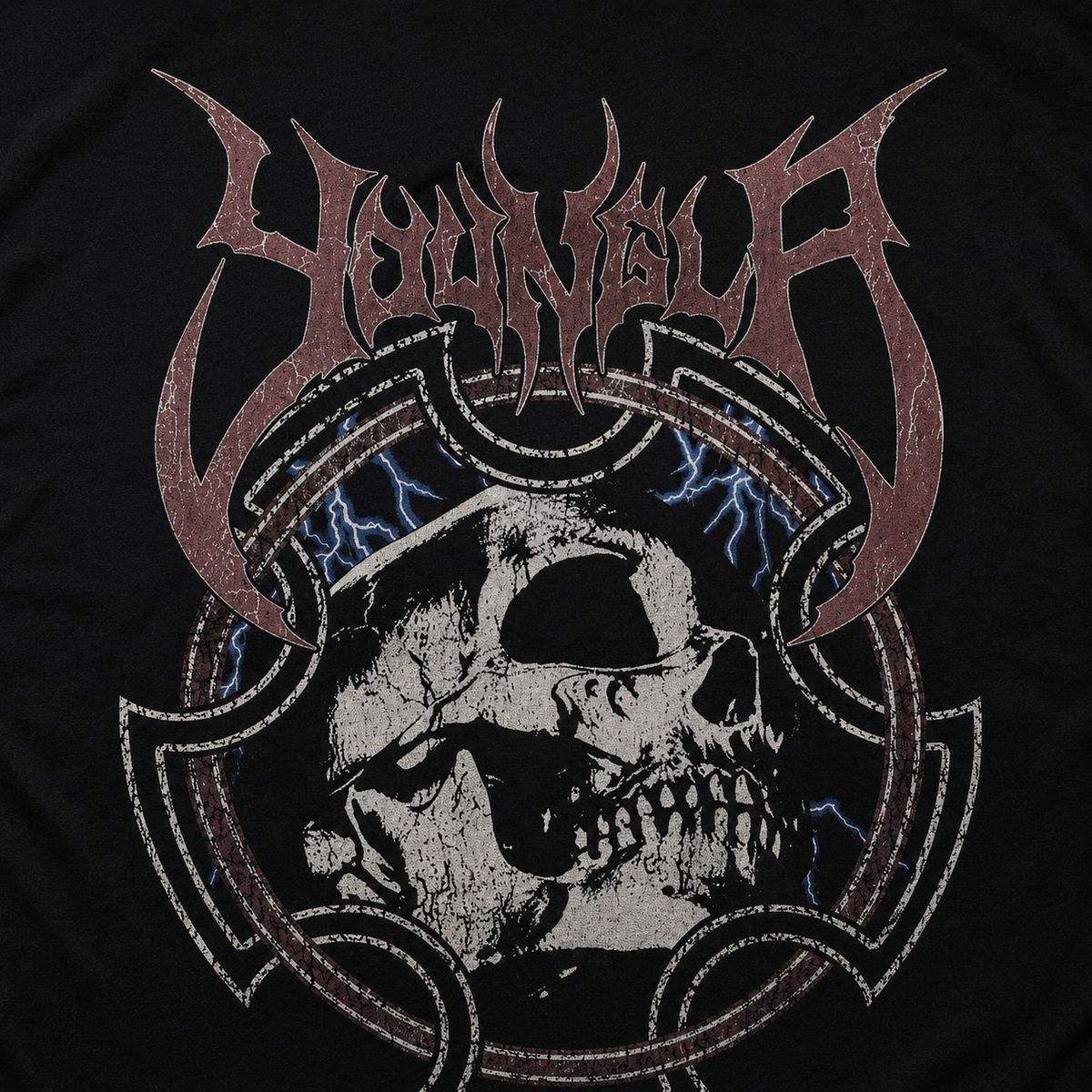 YoungLA 8012 Outcast Longsleeves Black, detalle de estampado — Crazy!Duck Hype