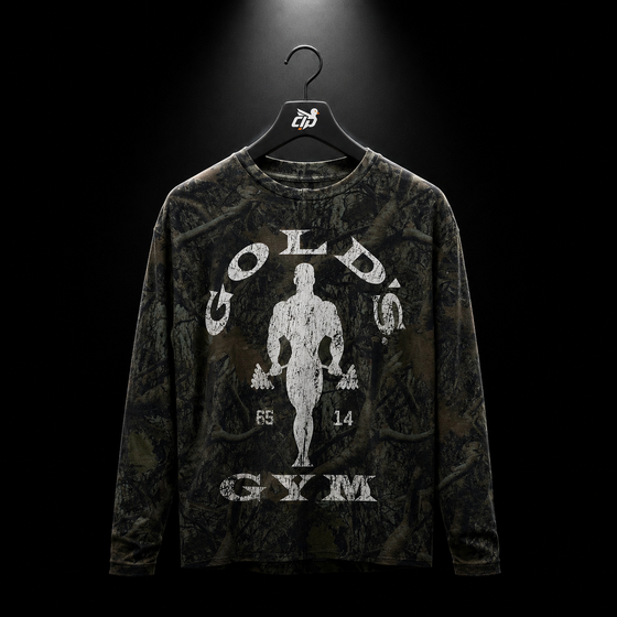 8047 - Golds Gym Thermal LongsLeeves - Dark Tree Camo
