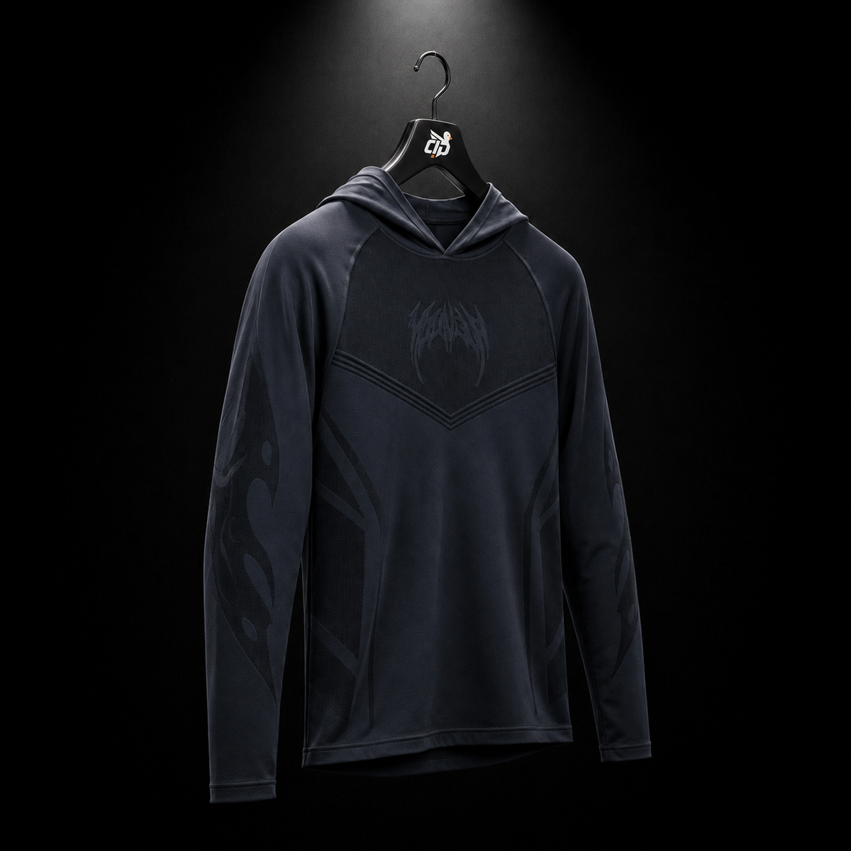 YoungLA 8062 Warrior Compression Hoodies Black, vista completa — Crazy!Duck Hype
