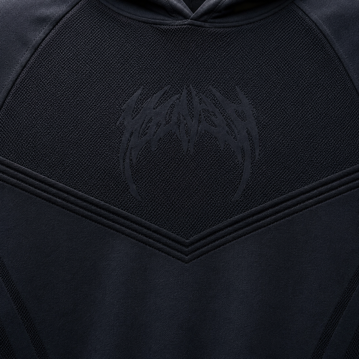 YoungLA 8062 Warrior Compression Hoodies Black, detalle de estampado — Crazy!Duck Hype