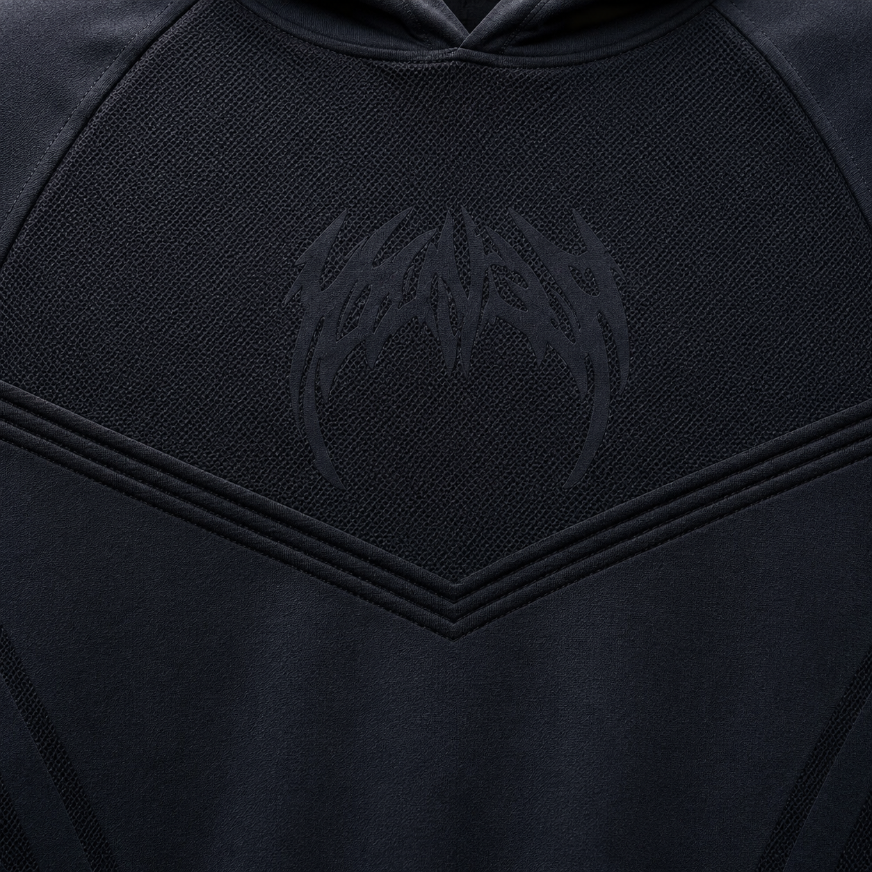 YoungLA 8062 Warrior Compression Hoodies Black, detalle de estampado — Crazy!Duck Hype