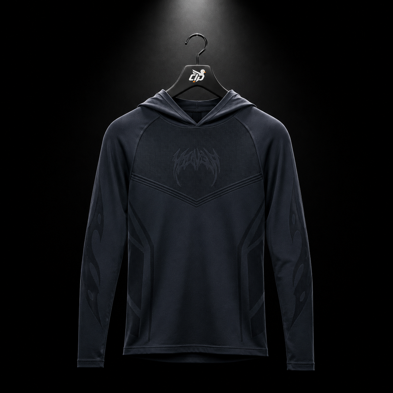 YoungLA 8062 Warrior Compression Hoodies Black, vista frontal — Crazy!Duck Hype