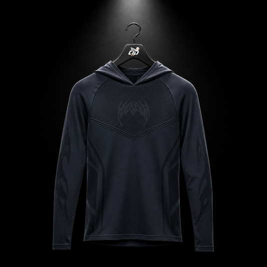 YoungLA 8062 Warrior Compression Hoodies Black, vista frontal — Crazy!Duck Hype