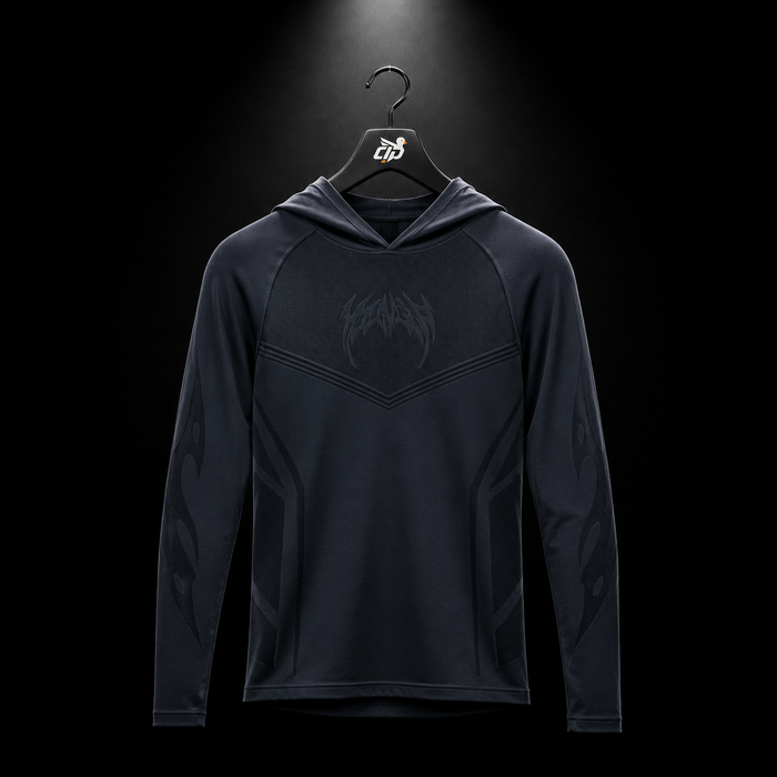 YoungLA 8062 Warrior Compression Hoodies Black, vista frontal — Crazy!Duck Hype