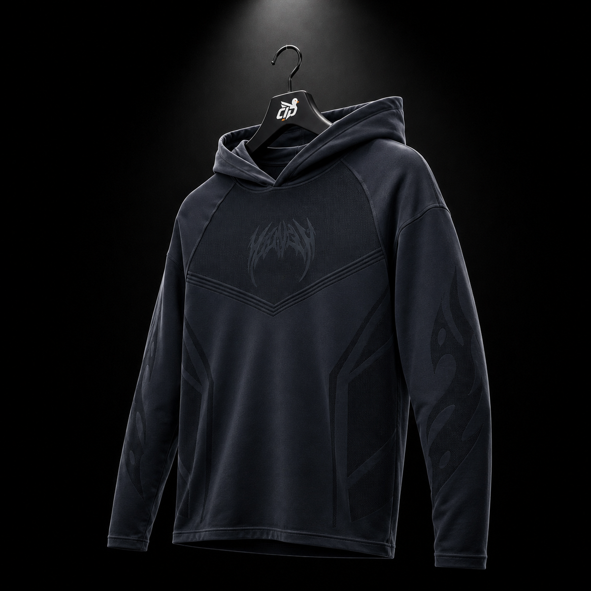 YoungLA 8062 Warrior Compression Hoodies Black, vista trasera — Crazy!Duck Hype