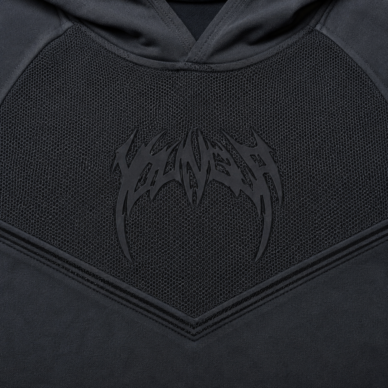 YoungLA 8062 Warrior Compression Hoodies Deep Teal, detalle de estampado — Crazy!Duck Hype