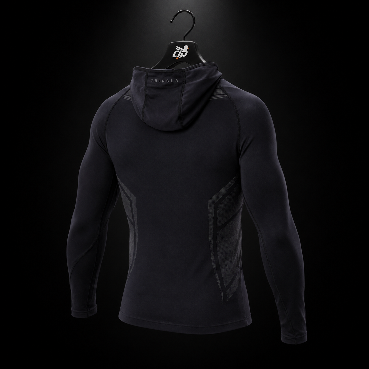 YoungLA 8062 Warrior Compression Hoodies Deep Teal, vista trasera — Crazy!Duck Hype
