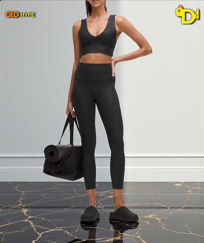 Lululemon Align High-Rise Pant 25" "Leopardo Shift Micro Emboss Black"