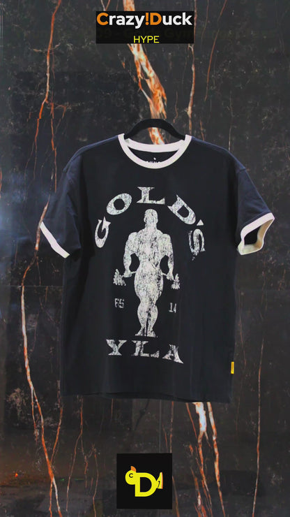4009 - Golds Gym Ringer Tees (Black)